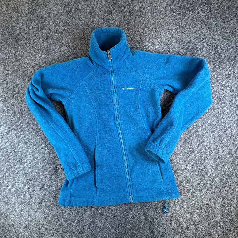 Columbia Sportswear Interchange Fleece Jacket Womens S Blue Mock Neck Full‎ Zip